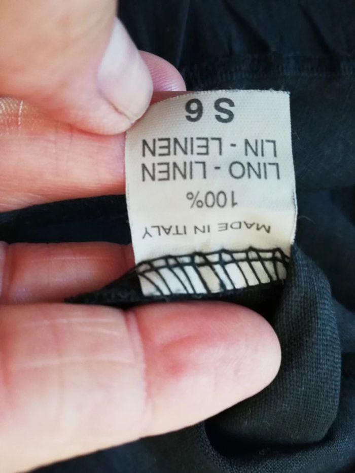 Robe bohème en lin noir T 36 - photo numéro 6