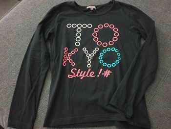 Pull fin t-shirt manches longues fille 10 ans noir