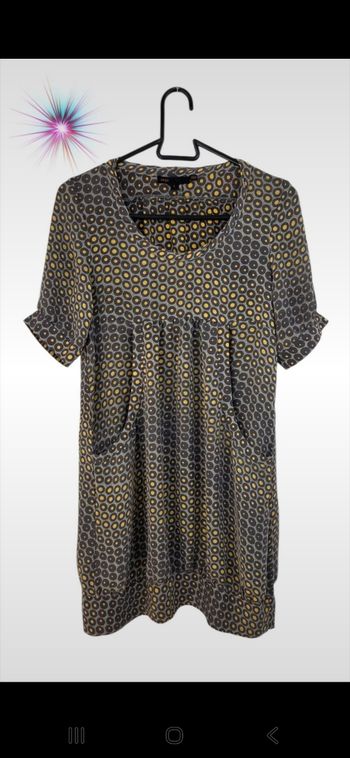 Robe tunique Maje 100% soie taille 1  marron et moutarde