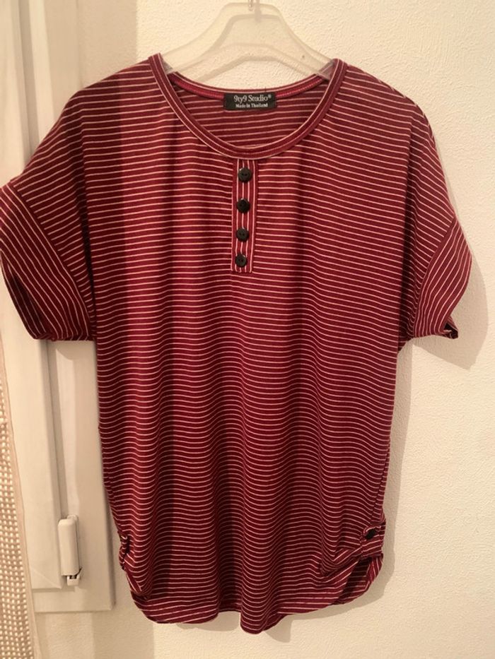 t shirt avec rayures - photo numéro 2