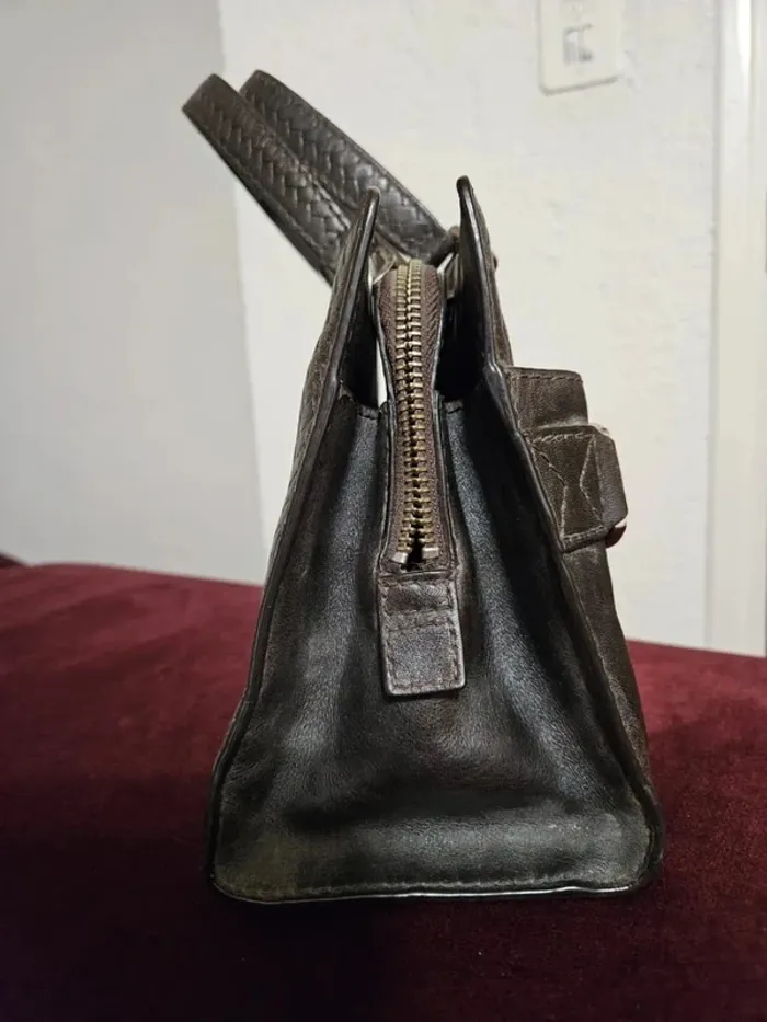 Sac à main Lancel en cuir grainé tressé - Élégance et qualité - Bon état - photo numéro 3