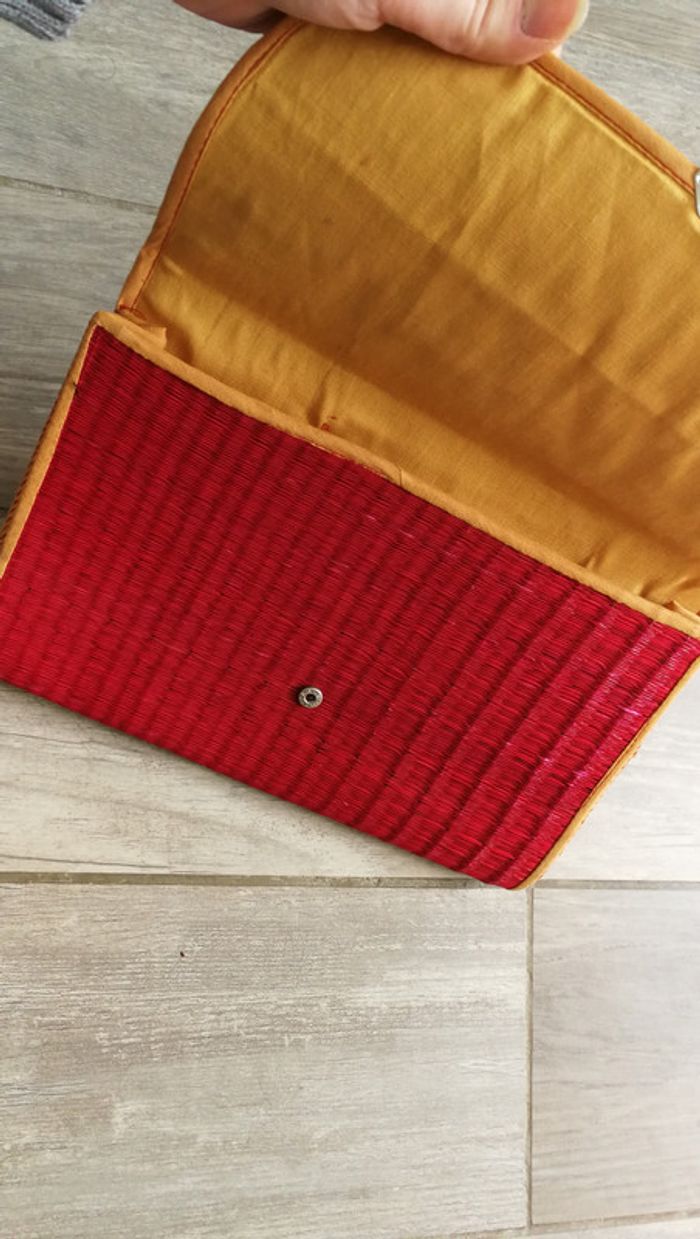 Pochette rouge en paille - photo numéro 5