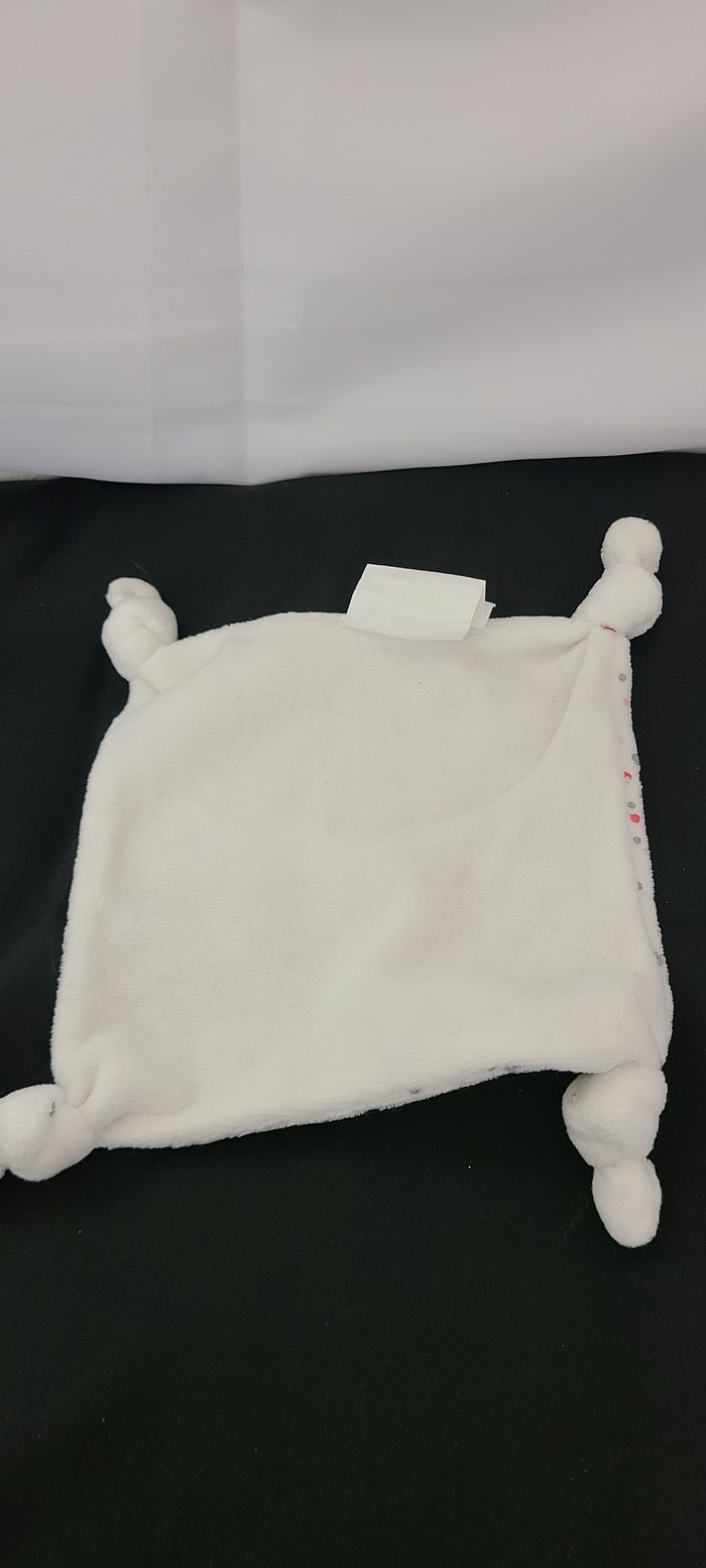 Doudou plat carré blanc pois MES PETITS CAILLOUX CMP - photo numéro 3