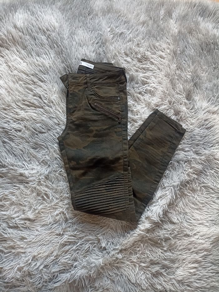 Pantalon skinny army camouflage femme taille S/36 Zara