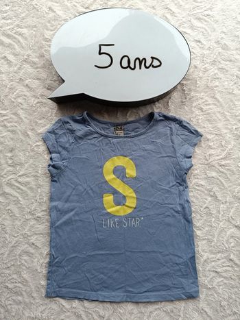 Tee shirt manches courtes Fille 5 ans S comme Star Tao