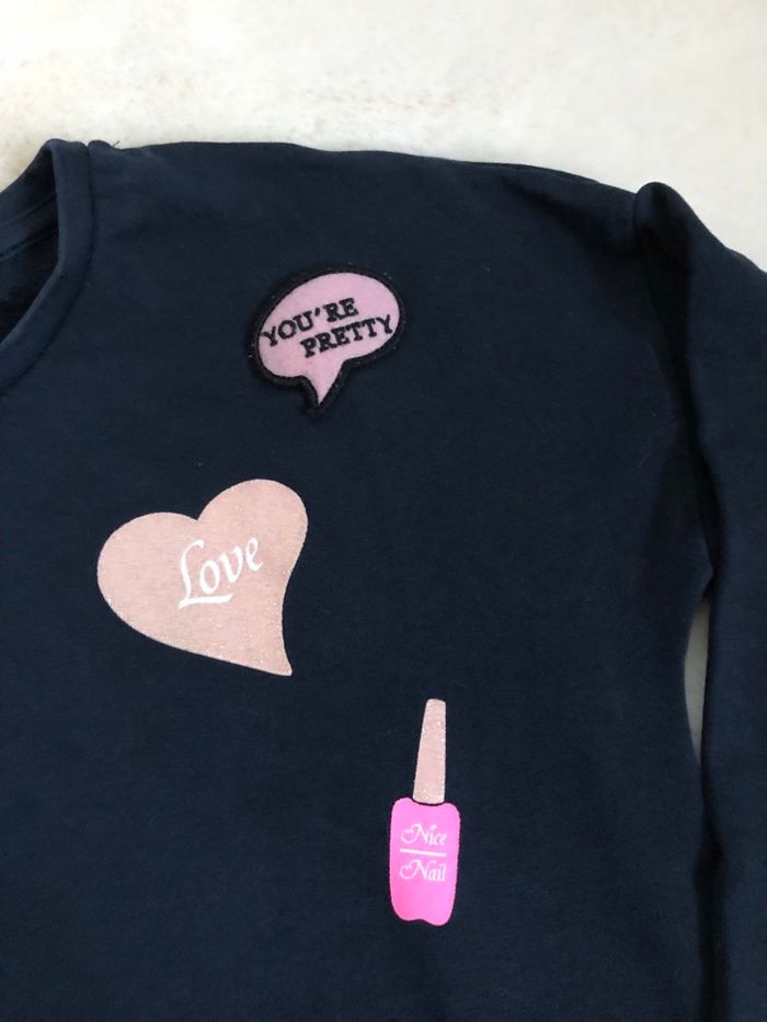 Sweat marine patch et transfert - Name it - 11/12ans 146/152cm - photo numéro 3