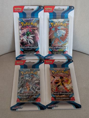 Lot de 4 boosters Pokémon Faille Paradoxe EV04 (Art Set complet) Fr