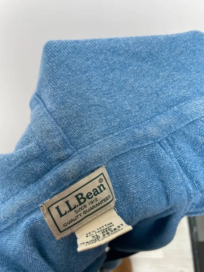 LL Bean zip hoodie light blue cotton cashmere Mens XL - photo numéro 9