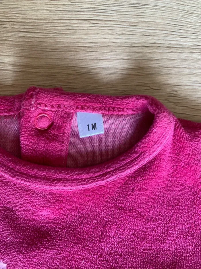Pyjama hiver velours bébé fille 1 mois - photo numéro 3