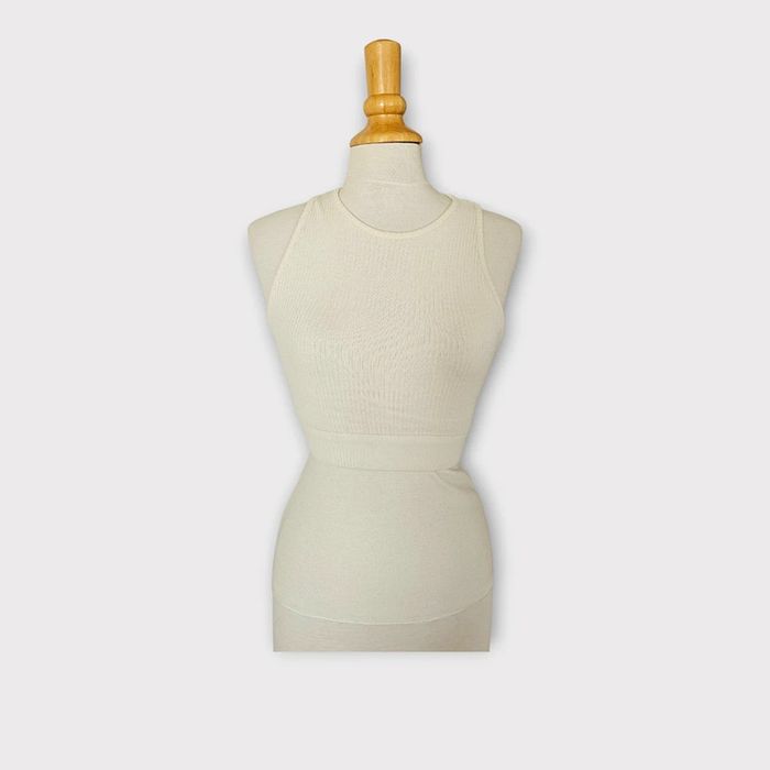 tops court Zara crème taille S