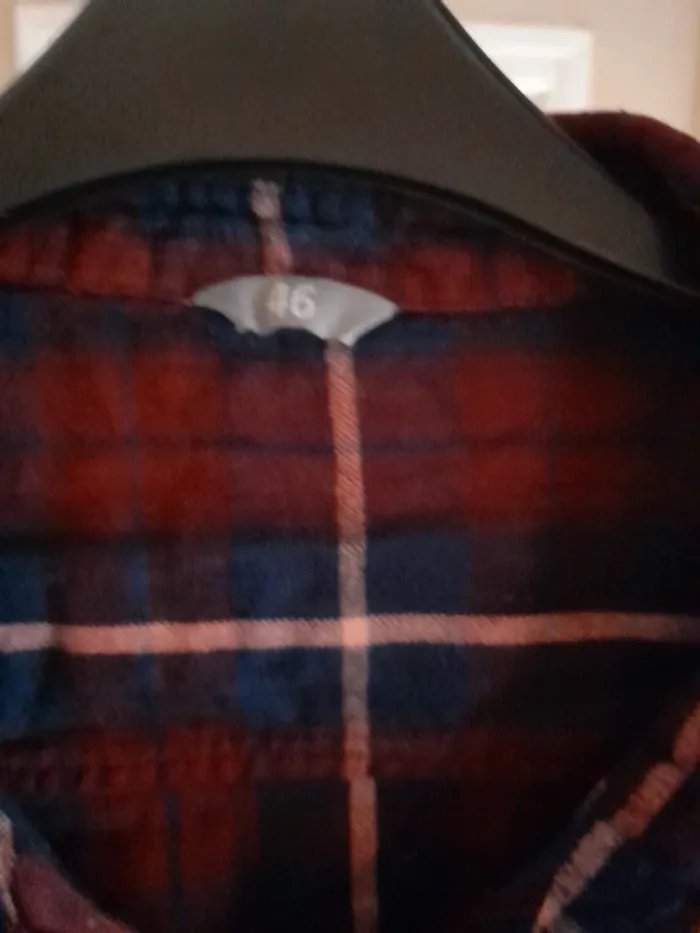 Chemise à carreaux bordeaux et bleu 46 - photo numéro 2