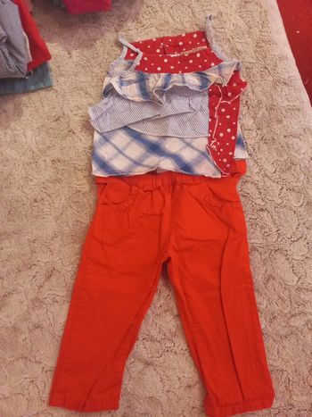 Ensemble printemps été bébé fille pantalon débardeur 18 mois