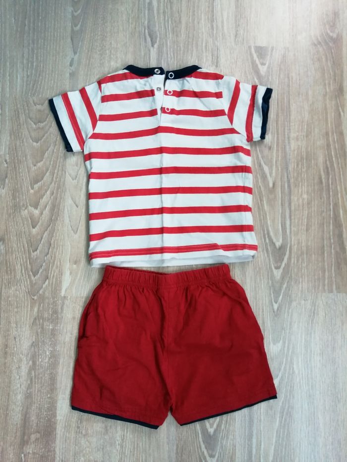 Ensemble short t-shirt mixte 18 mois - photo numéro 2