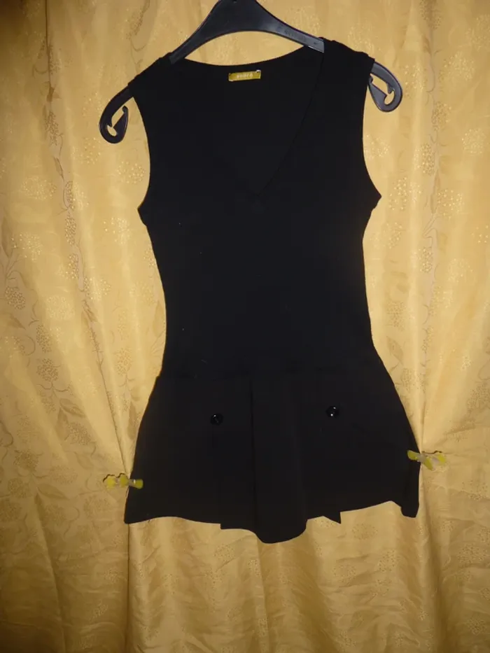 robe noir bi-matière ANDRE taille L = 38 / 40