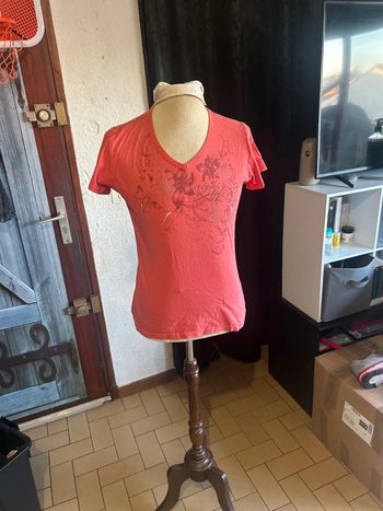 Tee shirt femme couleur corail