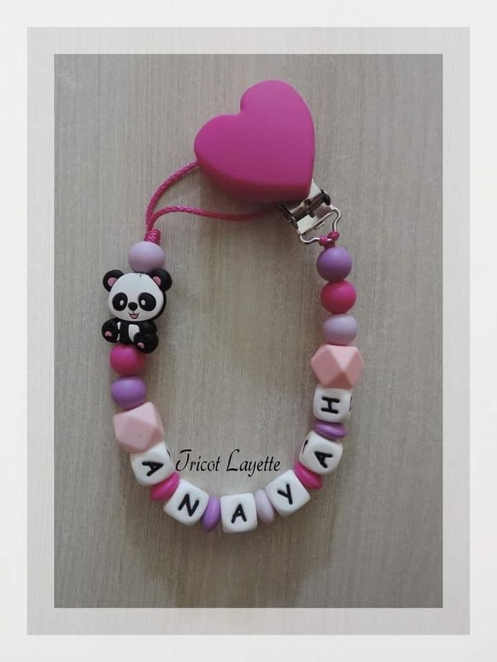 Attache tétine panda