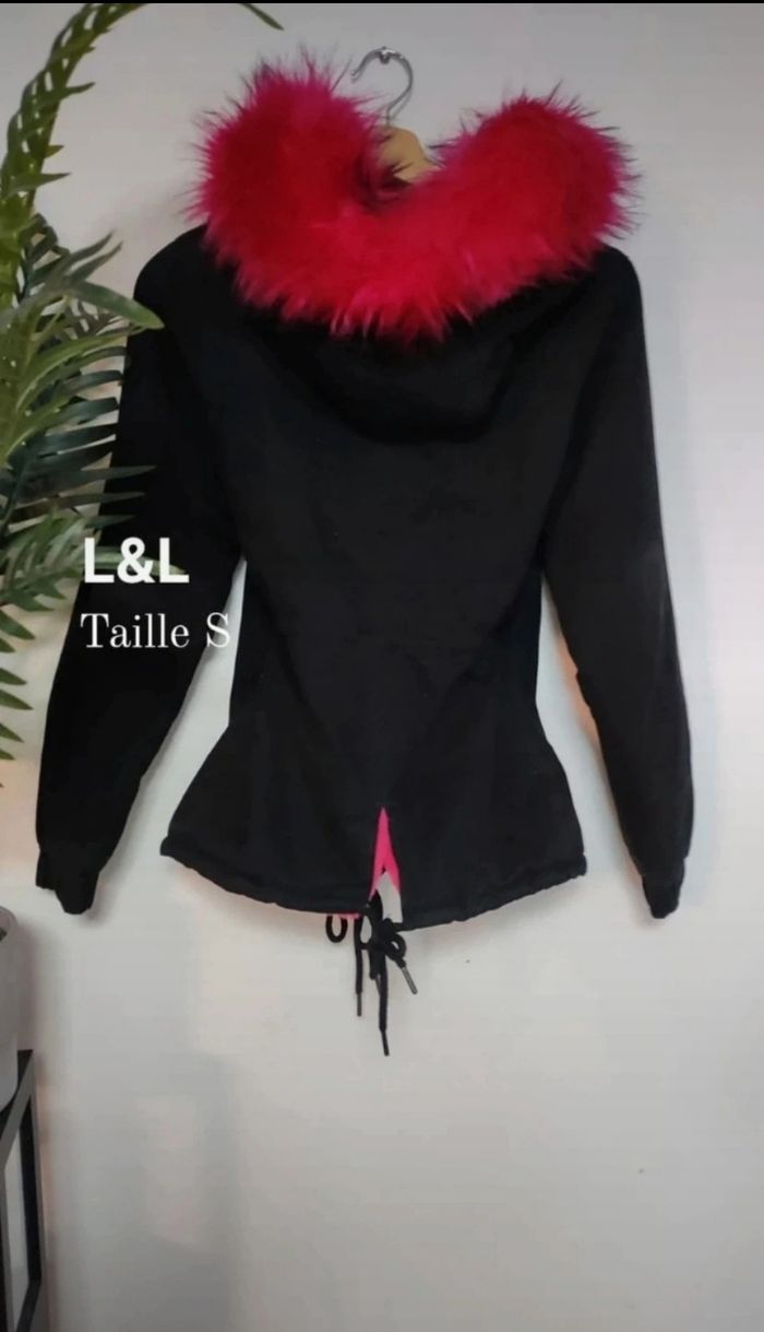 Manteau à capuche fausse fourrure - photo numéro 3