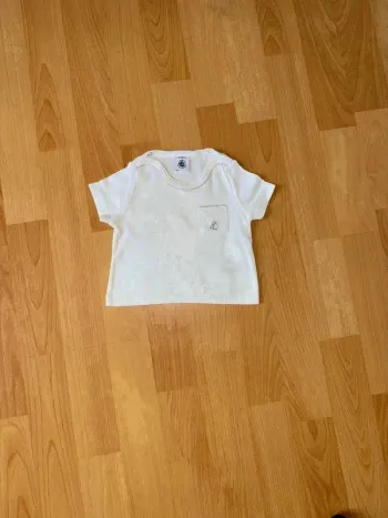 T-shirt Petit Bateau 3 mois (60 cm) - Blanc - Comme neuf