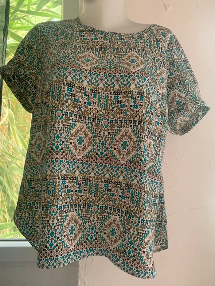 Blouse Balsamik  motif taille 48 manches courtes - photo numéro 2