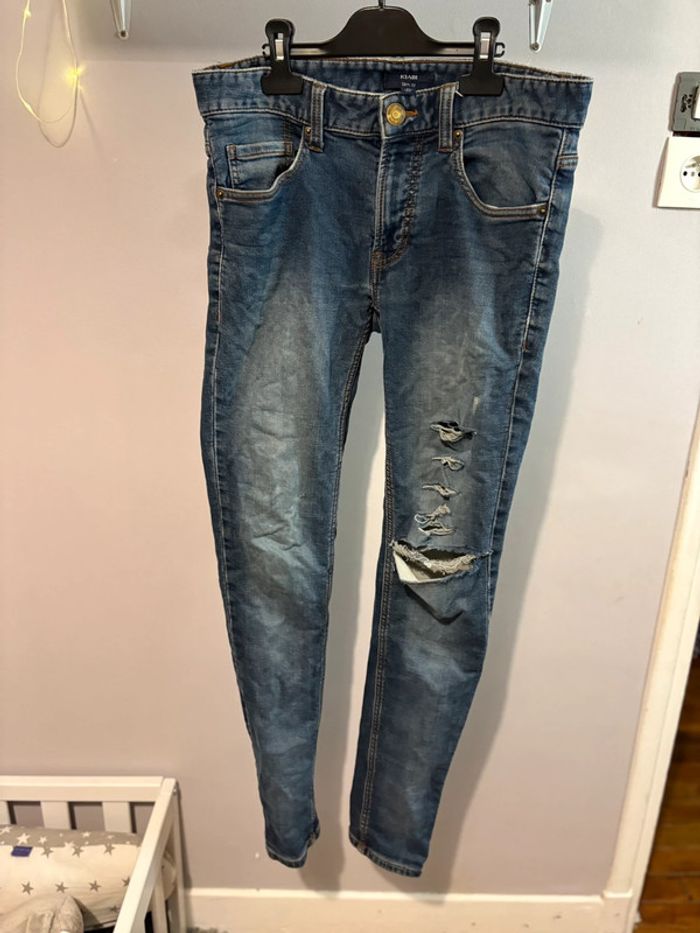 Jeans femme effet arracher