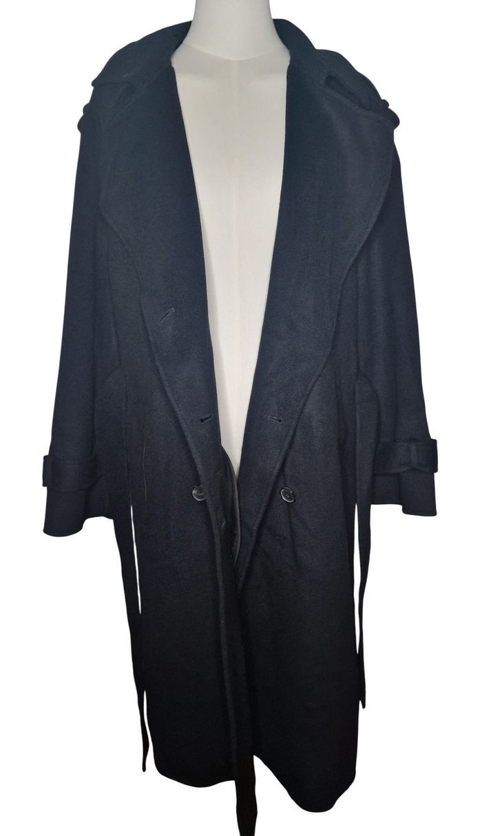 Manteau long noir ceinturé The Kooples laine/polyamide Taille 1 femme - photo numéro 7