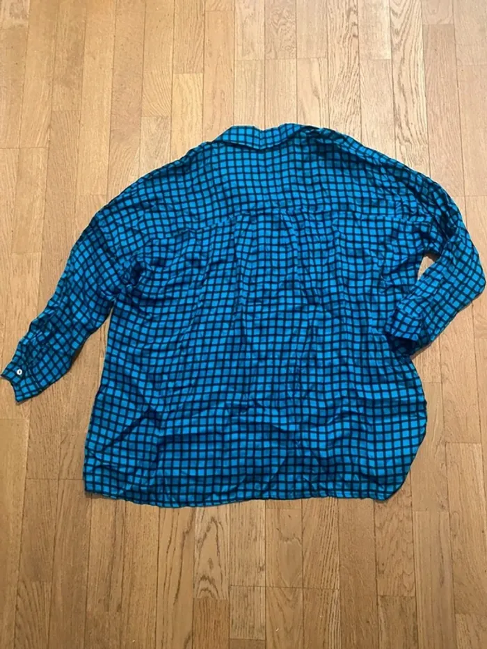 Chemise bleue en viscose et soie Senes taille 44 - photo numéro 7