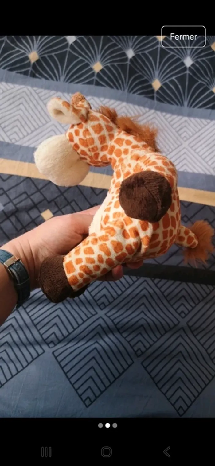 Peluche girafe assise 20 cm - photo numéro 2