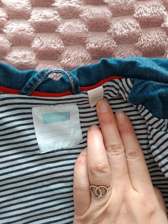Veste en jeans obaibi 18m tbe - photo numéro 3