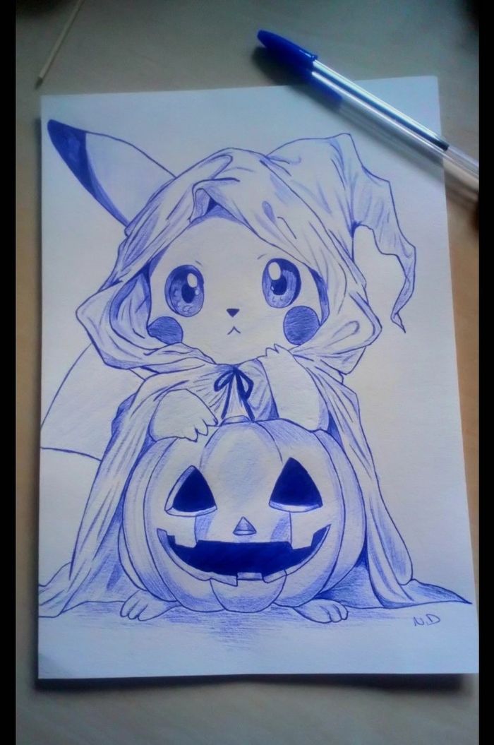 Illustration pikachu halloween