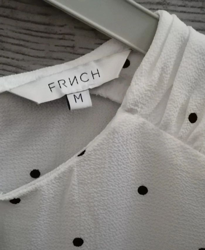 Haut Frnch M blanc à pois noir - photo numéro 2