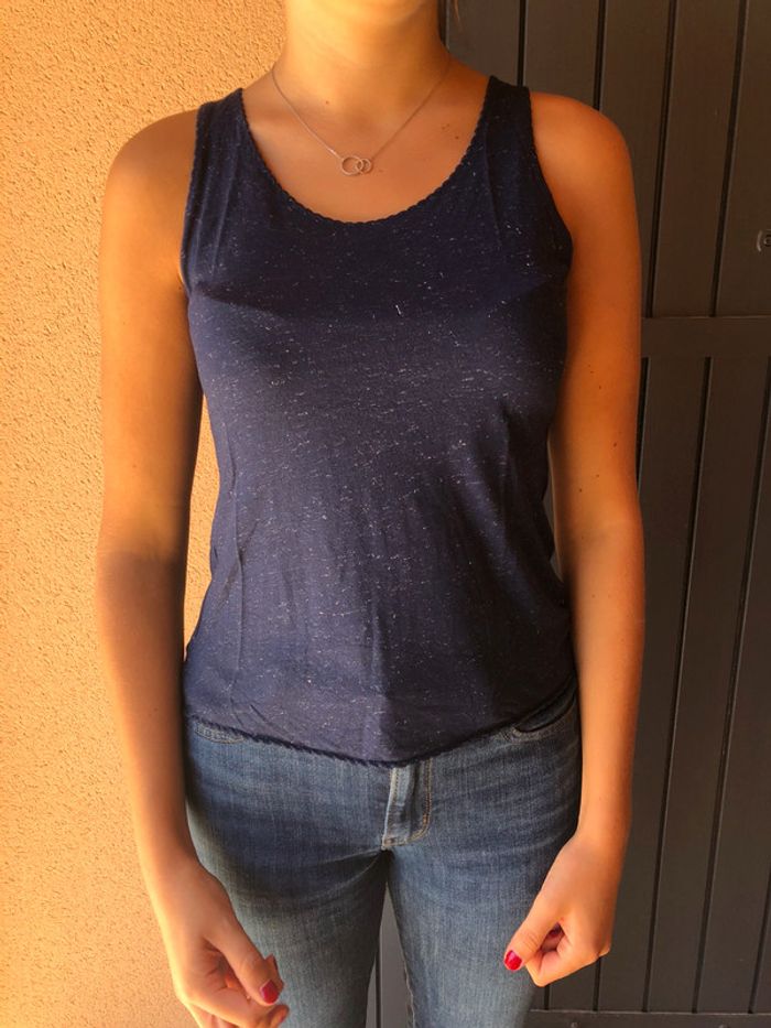 Débardeur pailletée bleu nuit Promod