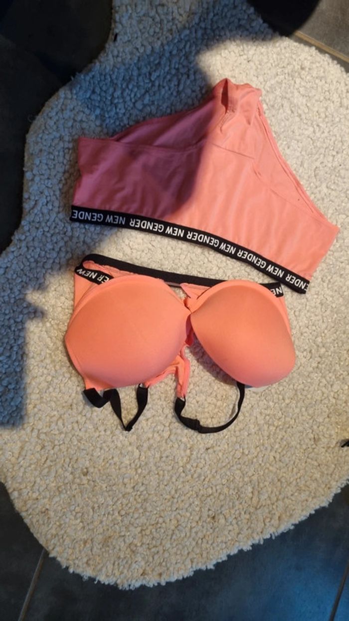 Maillot de bain 2 pièces femme neuf  corail 42 XL - photo numéro 6