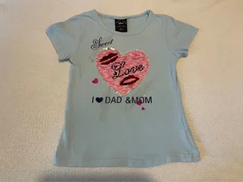 T-shirt bleu à sequins - Black Tuna - 8 ans