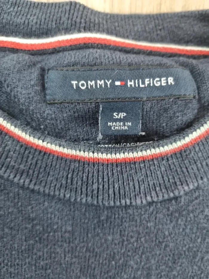 Pull a col rond Cachemire bleue Tommy Hilfiger Homme Taille S - photo numéro 2