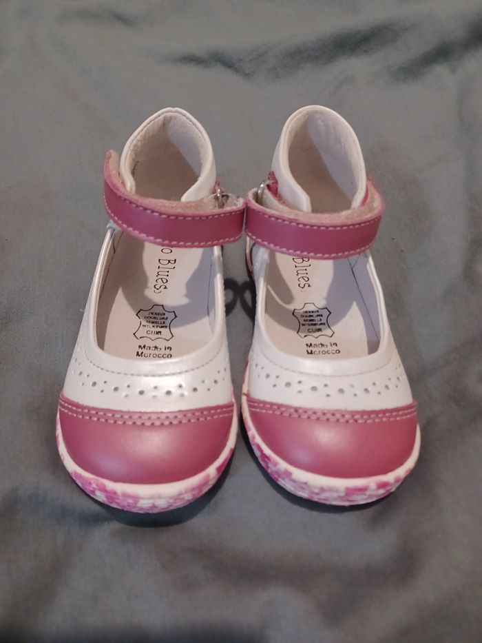 Chaussures en cuir baby girl Saxo Blue - photo numéro 1