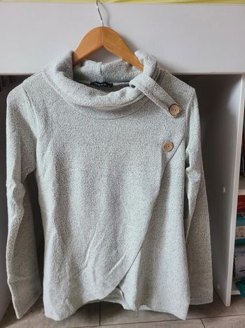 Pull gris femme