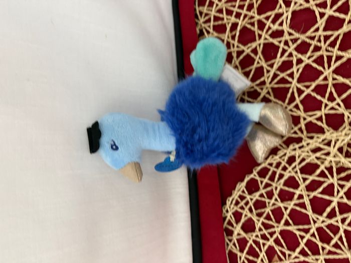 Doudou et Compagnie - Peluche Paon - 15cm - Bleu - Minizoo - - photo numéro 4