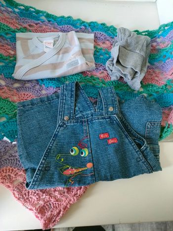 Lot garçon, 0-3mois, salopette, pantalon, manche longue