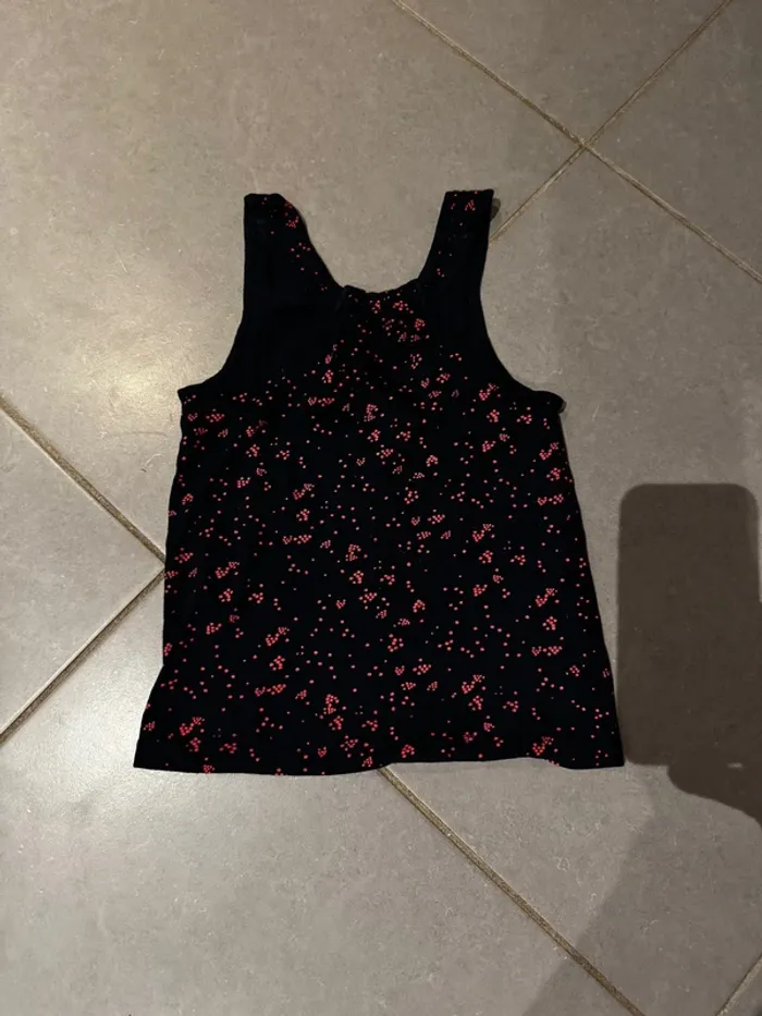 Débardeur à petits pois rouges mouchetés - Kiabi - Bleu marine & rouge - 6 ans - photo numéro 3