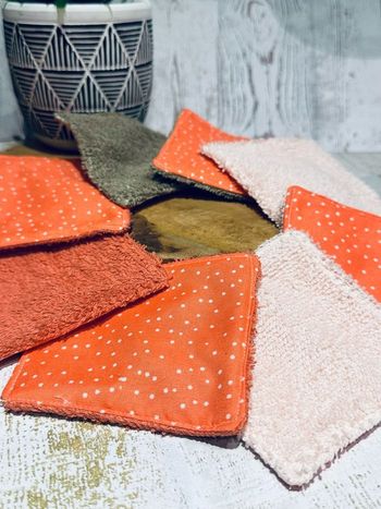 Lingettes lot de 8 lavable et réutilisable