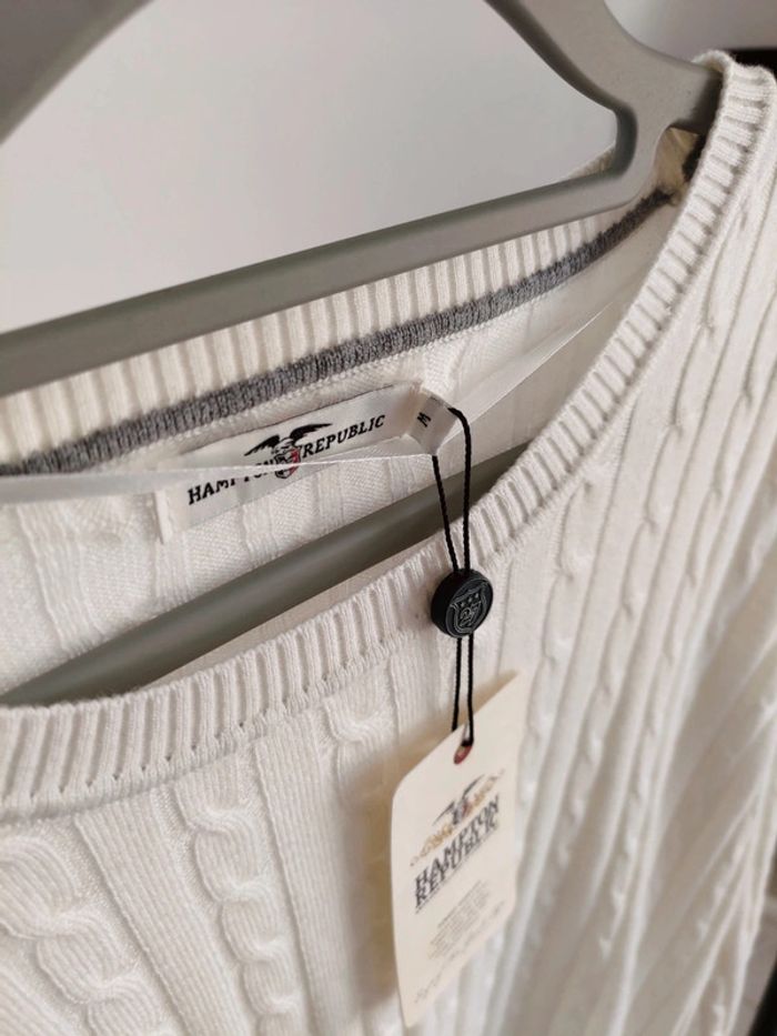 Hampton Republic pull blanc crème M - photo numéro 4