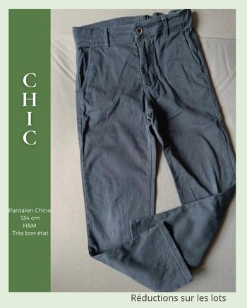 ✨ Pantalon en Coton Bleu Marine – H&M ✨
