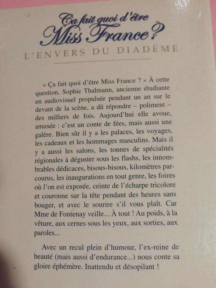 Livre ça fait quoi d'être miss France ? - photo numéro 2