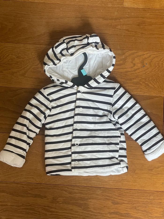 Veste chaude à rayure 6 mois