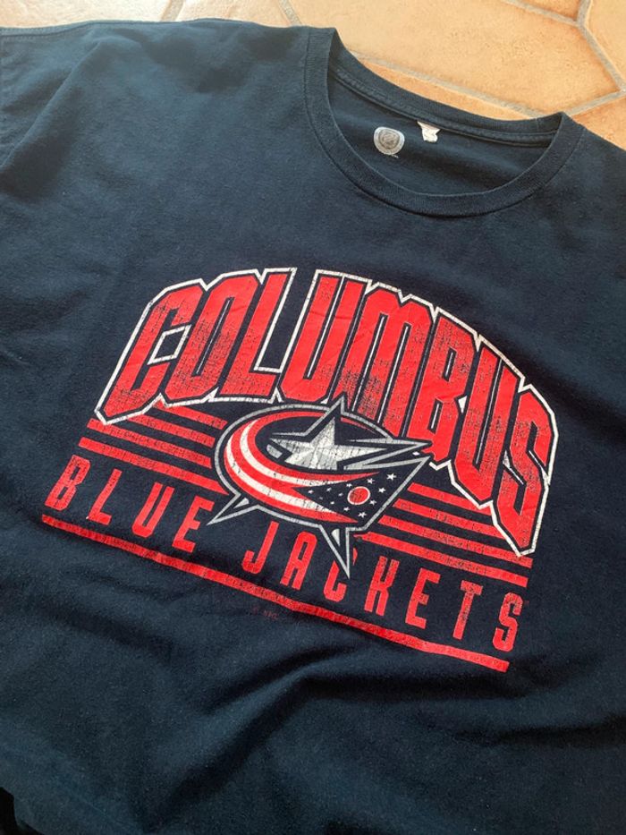 Tee shirt printed / imprimé Columbus blue jackets america USA NHL - photo numéro 2