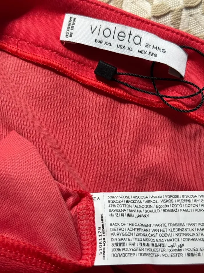 Superbe Blouse fluide neuve Violeta par Mango xxl 52 54 - photo numéro 7