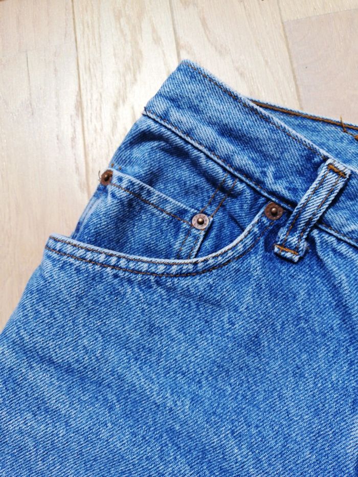 Jeans denim Vintage bleu clair coupe droite bitume taille 40 coton - photo numéro 10