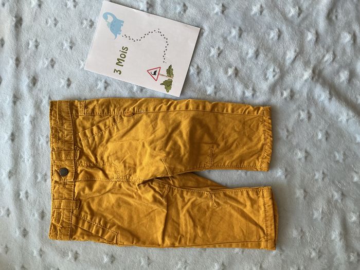 pantalon doublé moutarde taille réglable 3 mois obaibi - photo numéro 2