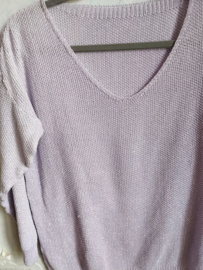 Pull fin mauve taille L - photo numéro 4