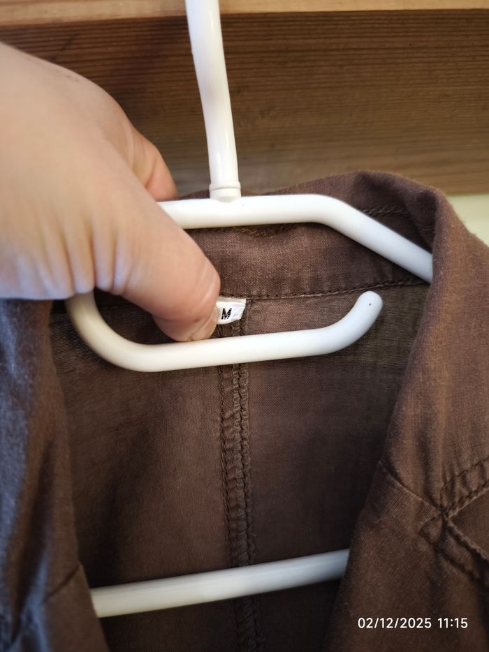 Blazer en lin & coton marron 38 - photo numéro 4
